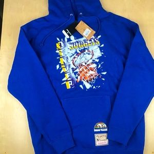 Denver Nuggets Mitchell & Ness Hardwood Classics Mens Big Face Hoodie Sweatshirt